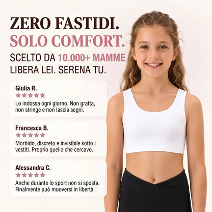 Recensioni delle mamme sulla brassiere Brassetta per bambina: morbida, comoda e invisibile sotto i vestiti